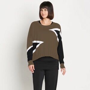 Planet Lauren G Pima Sweater Olive Green Lagenlook Excellent One Size fits 4-14